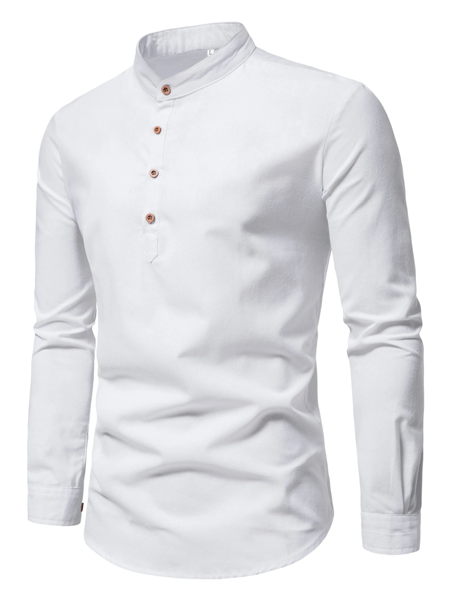 Pure Cotton Stand Collar Shirt
