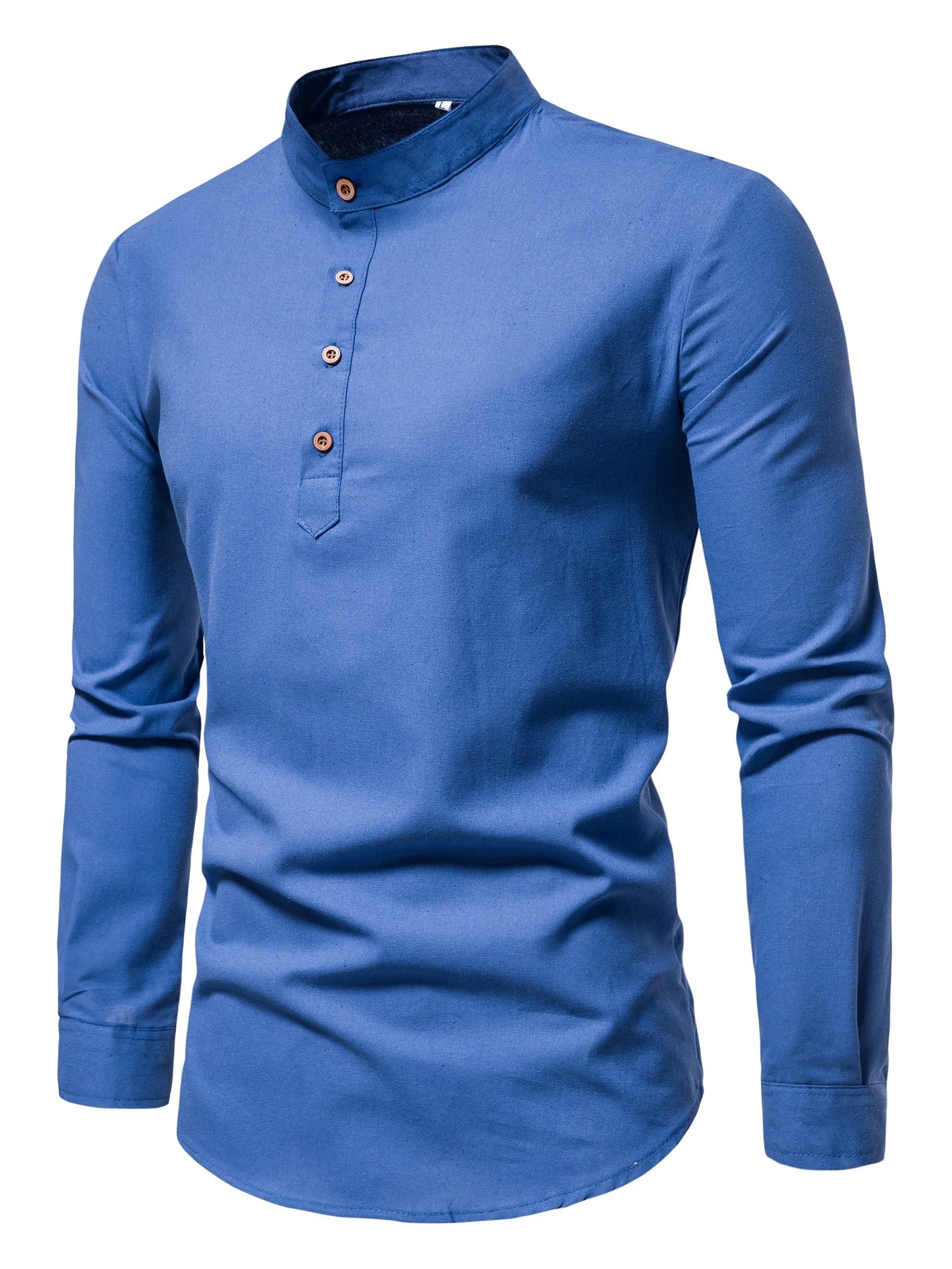 Pure Cotton Stand Collar Shirt
