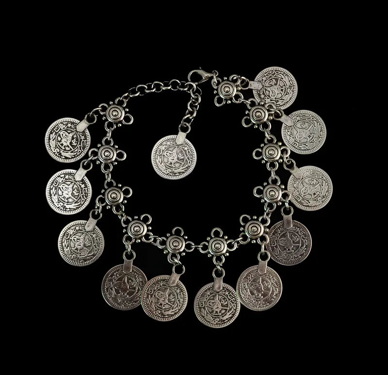 Vintage Bohemian Coin Tassel Anklet
