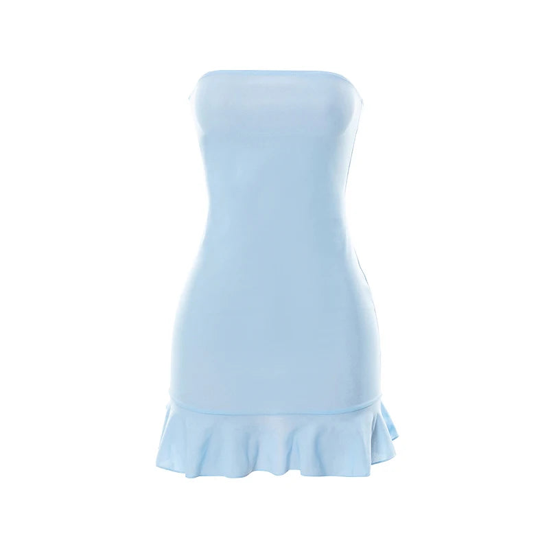 Strapless Pleated Mini Dress