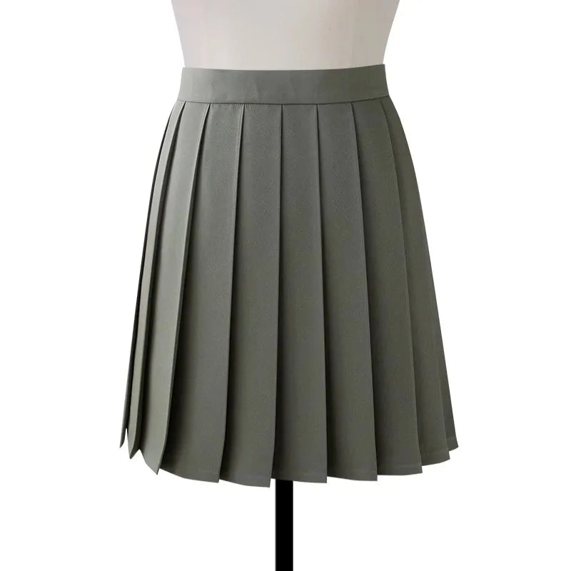 High Waist Pleated Midi Skirt