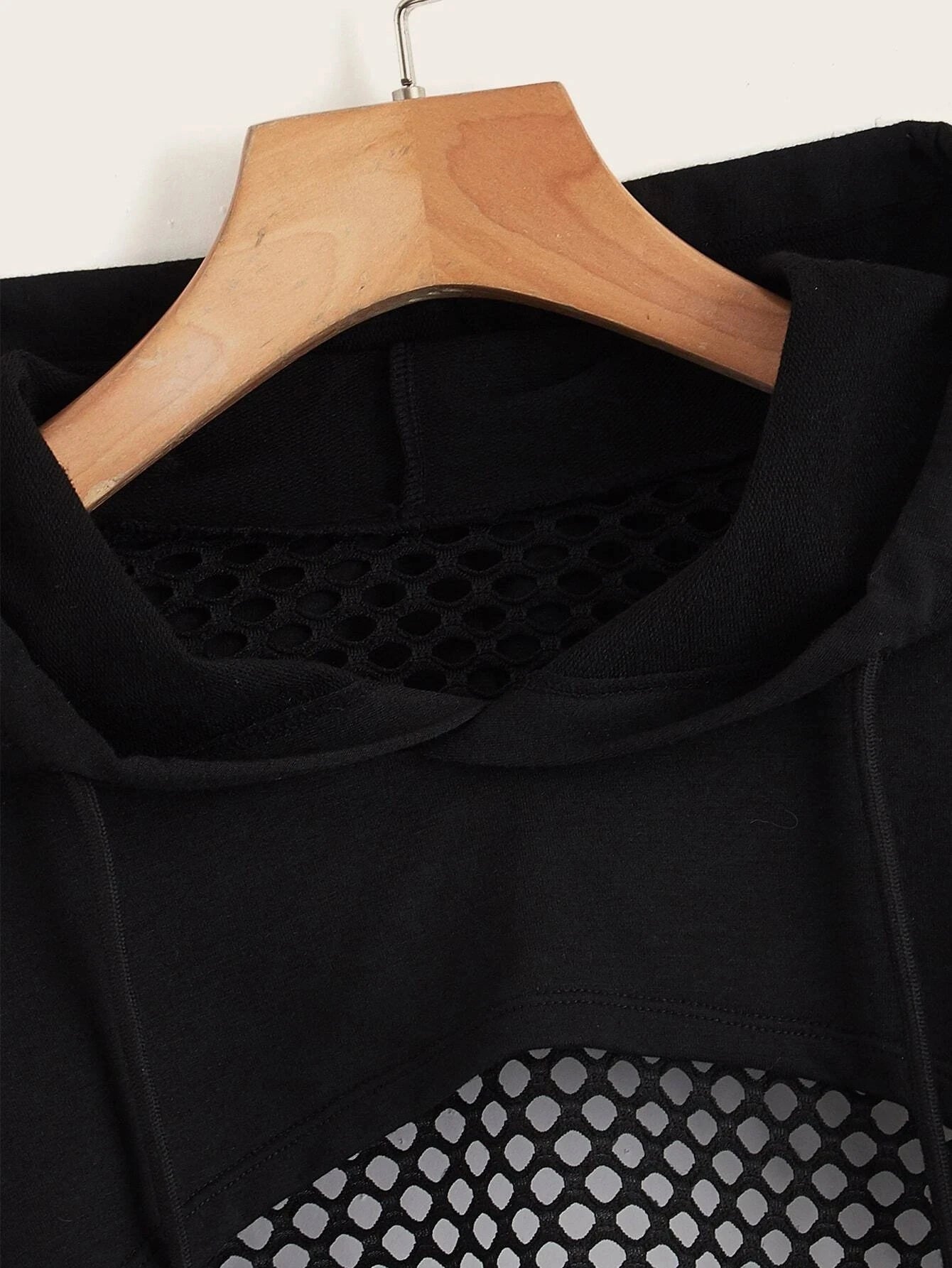 Hollow Out Drawstring Crop Hoodie