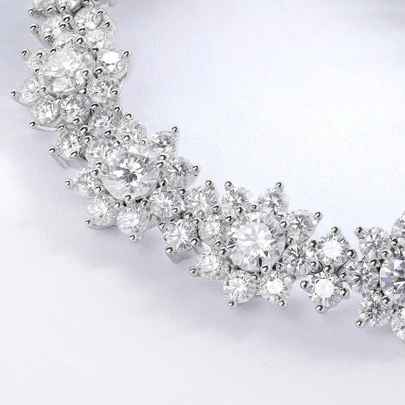 Sunflower Moissanite Silver Bangle