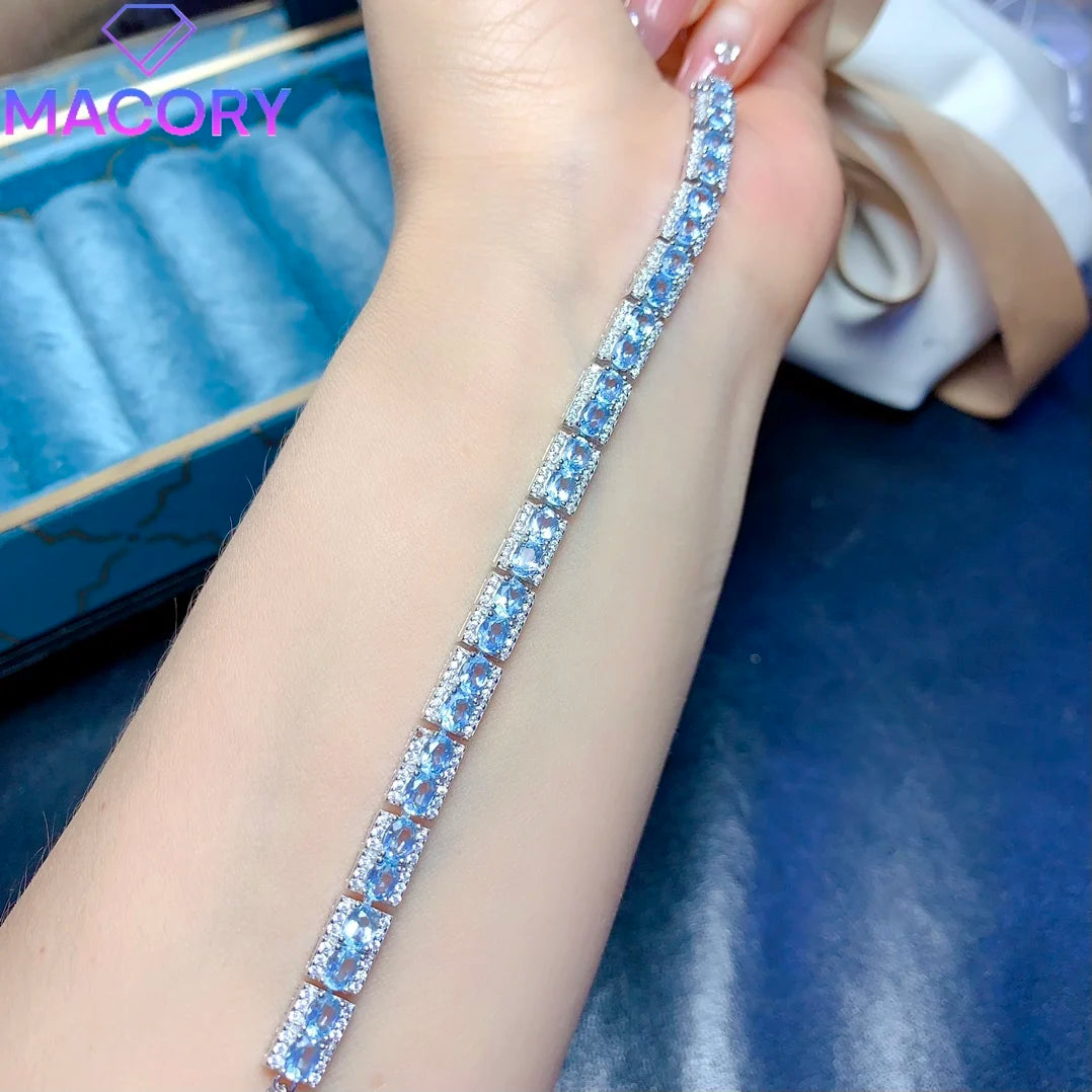 Topaz Gemstone Silver Bracelet