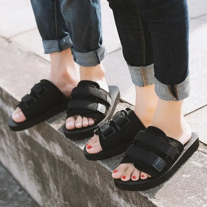 Unisex Hook & Loop Canvas Slippers