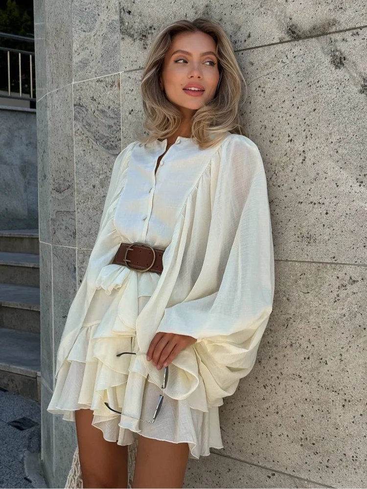 Ruffle Sleeve Mini Dress