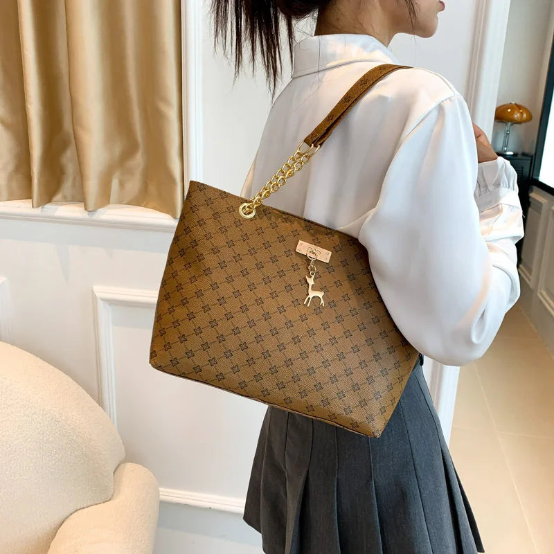Textured Soft Leather Tote Bag