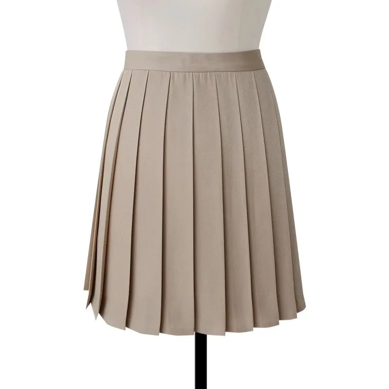 High Waist Pleated Midi Skirt