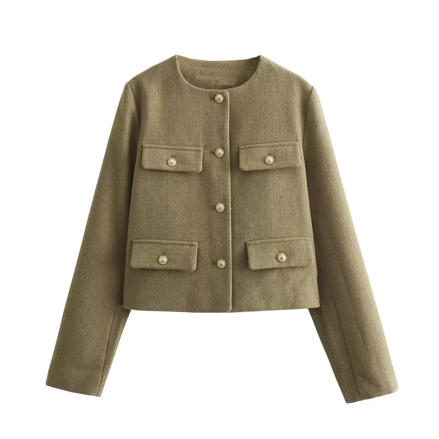 Textured Short Button Jacket