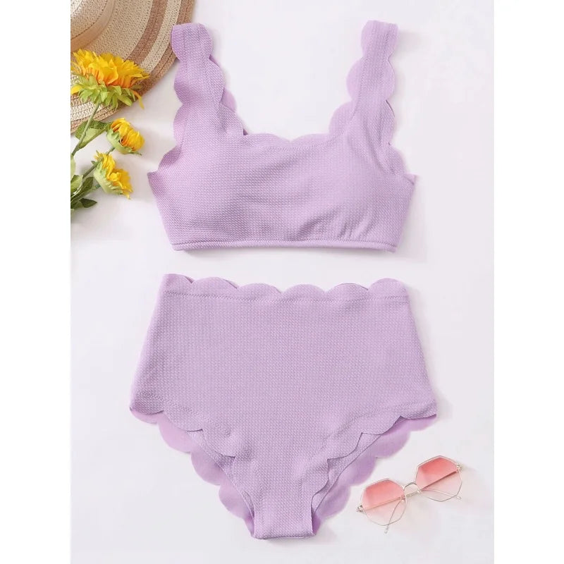 2025 Solid High Waist Bikini