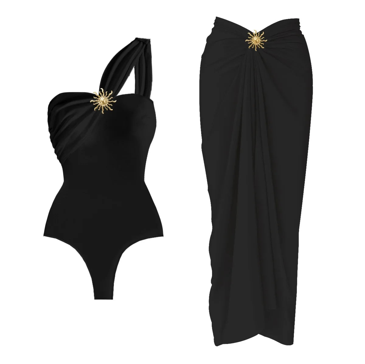 2Pcs One-Shoulder Bikini Set