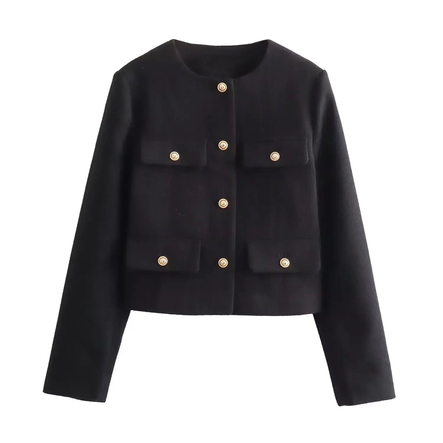 Textured Short Button Jacket