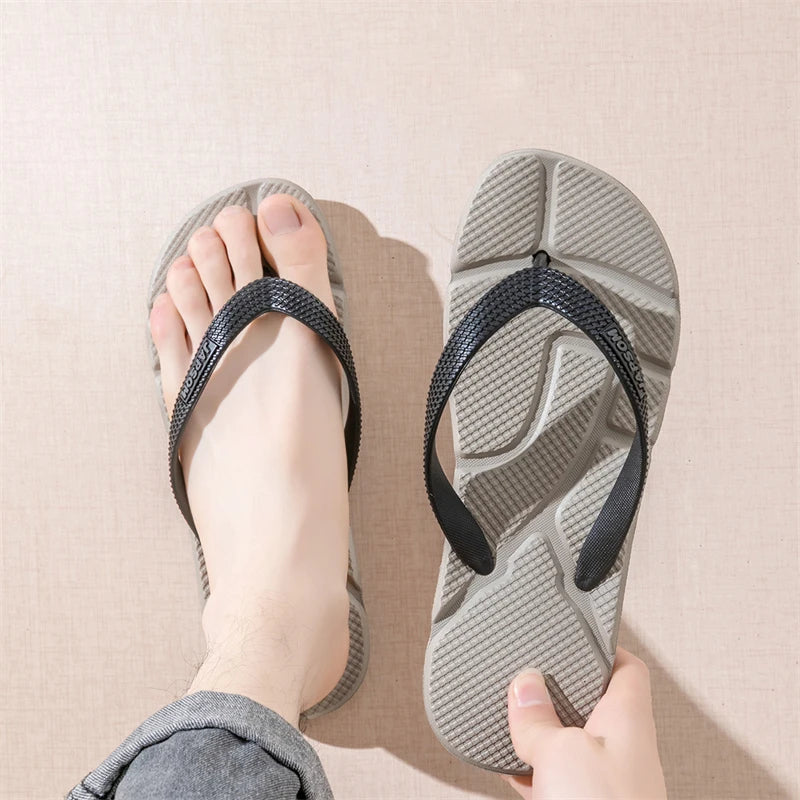 Men’s Black Massage Flip-Flops