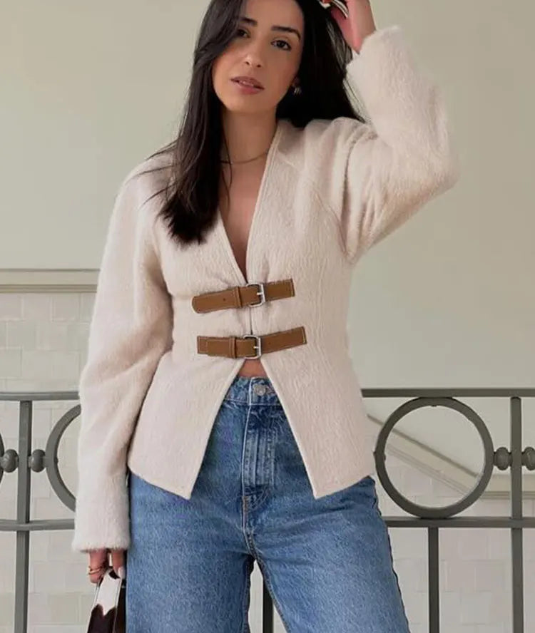 Retro Woollen Leather Coat