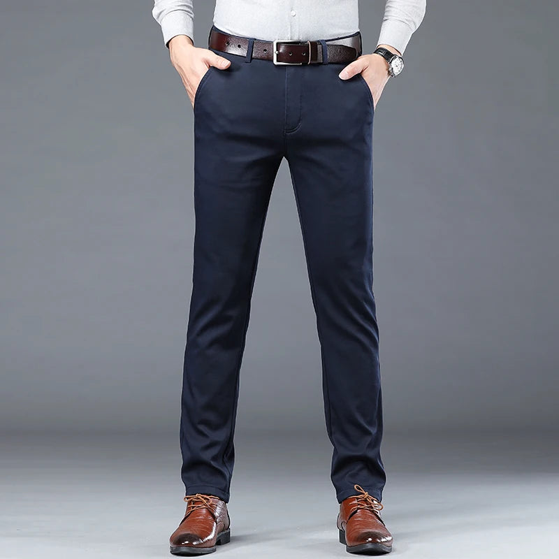 Summer Slim Fit Cotton Suit Pants