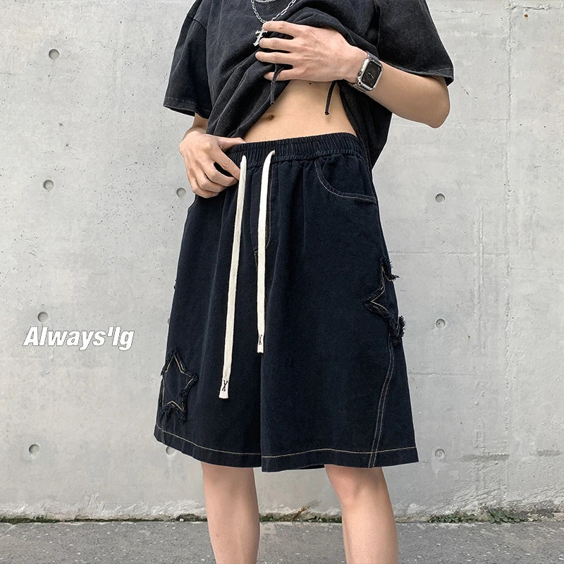 Vintage Denim Patchwork Shorts