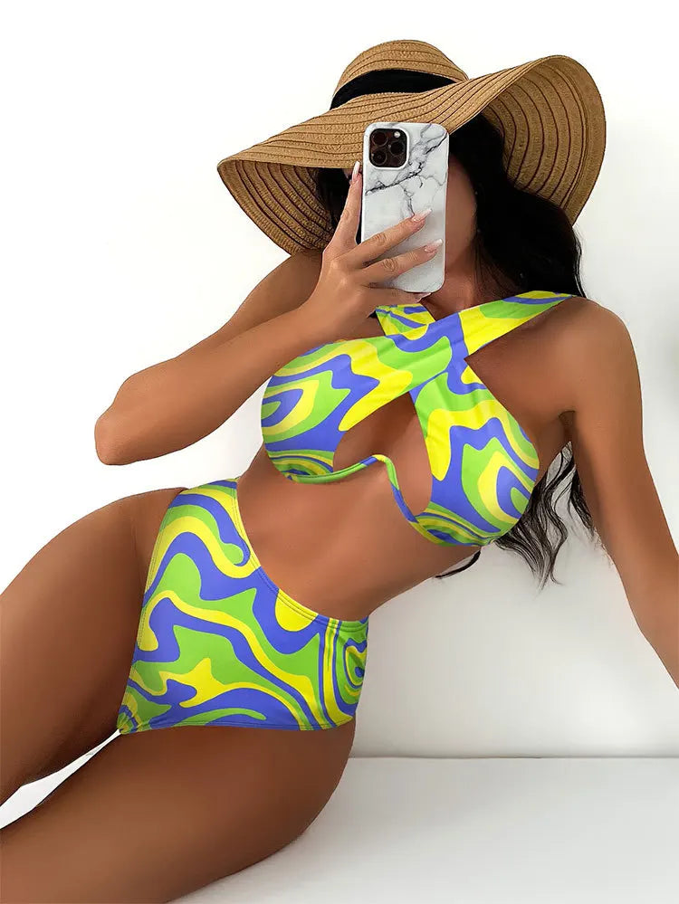 Printed High-Waist Bikini Set