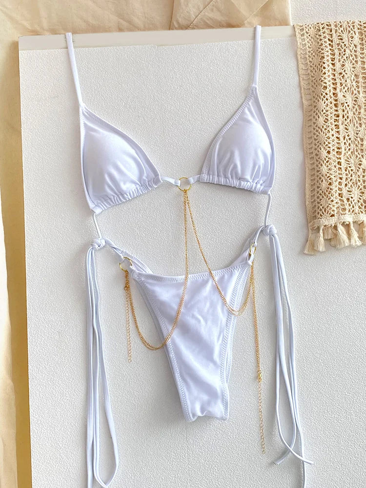 Printed Bandage Bikini Set