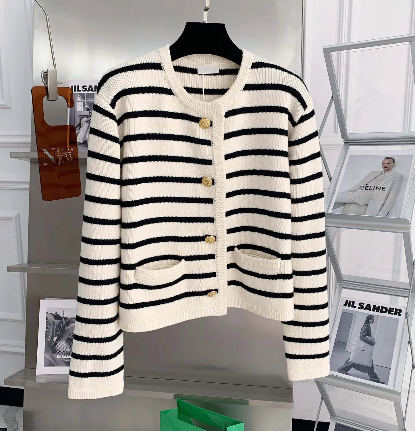 Striped Knitted Cardigan
