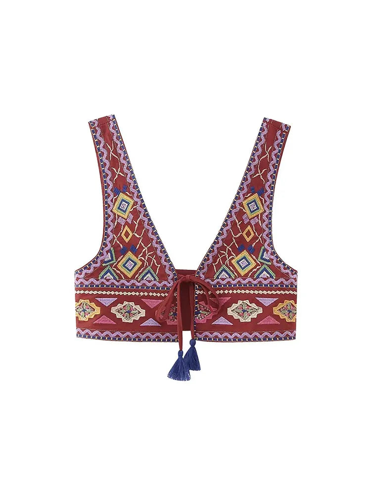 Y2K Embroidered Waistcoat