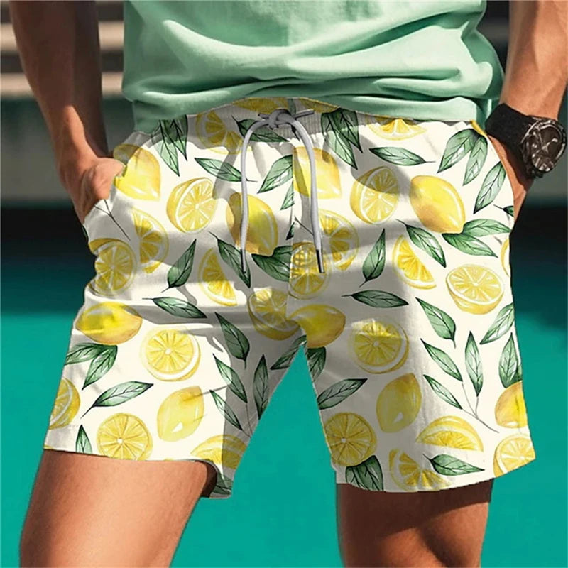Lemon Floral Men’s Swim Shorts