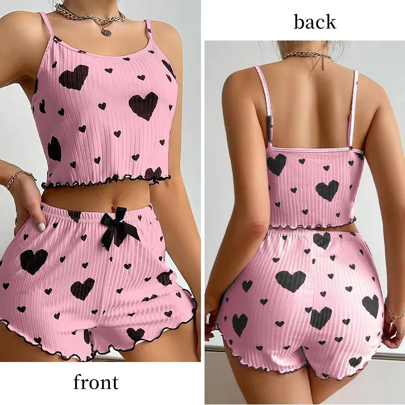 Love Print Summer Pajama Set
