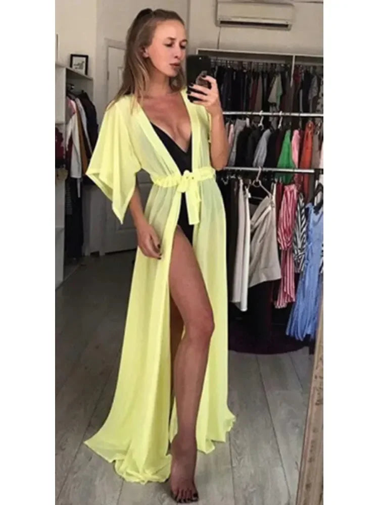 Mesh Bikini Cover-Up Cardigan