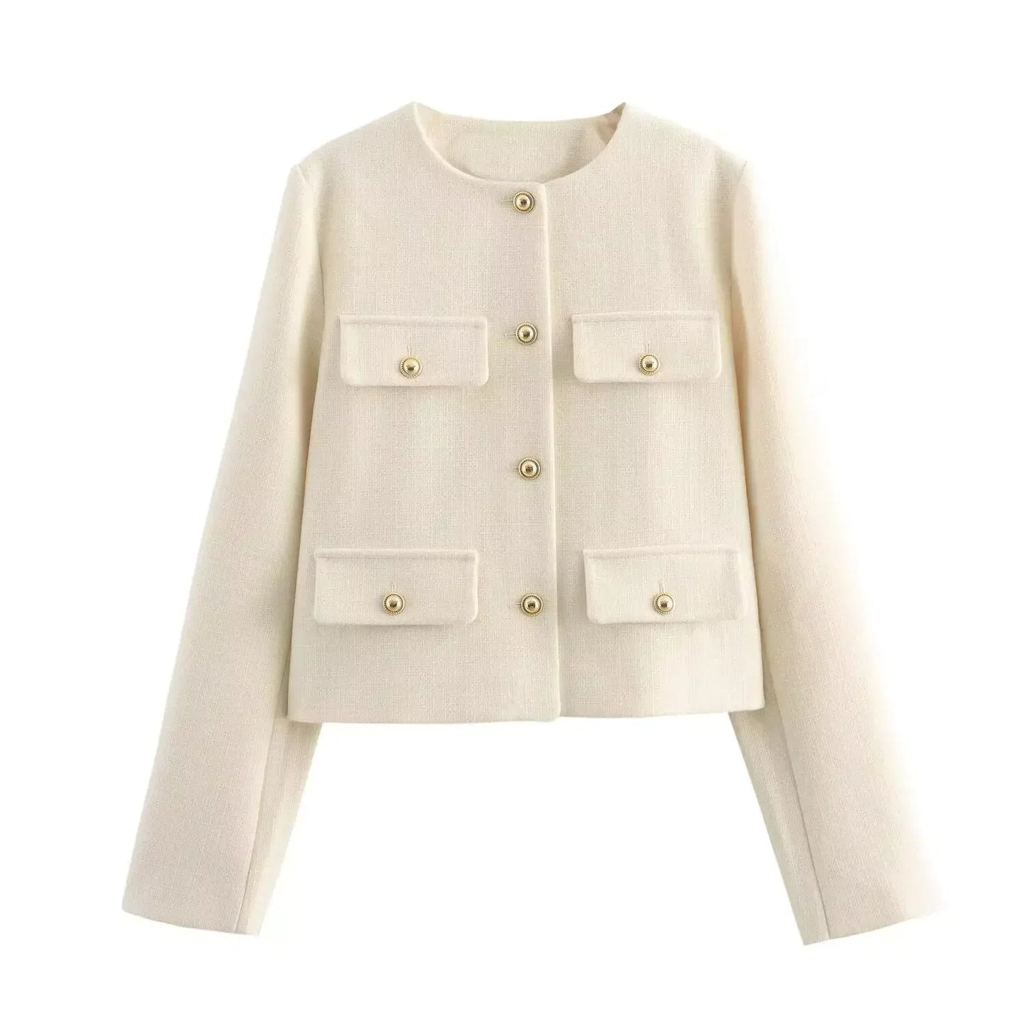 Textured Short Button Jacket