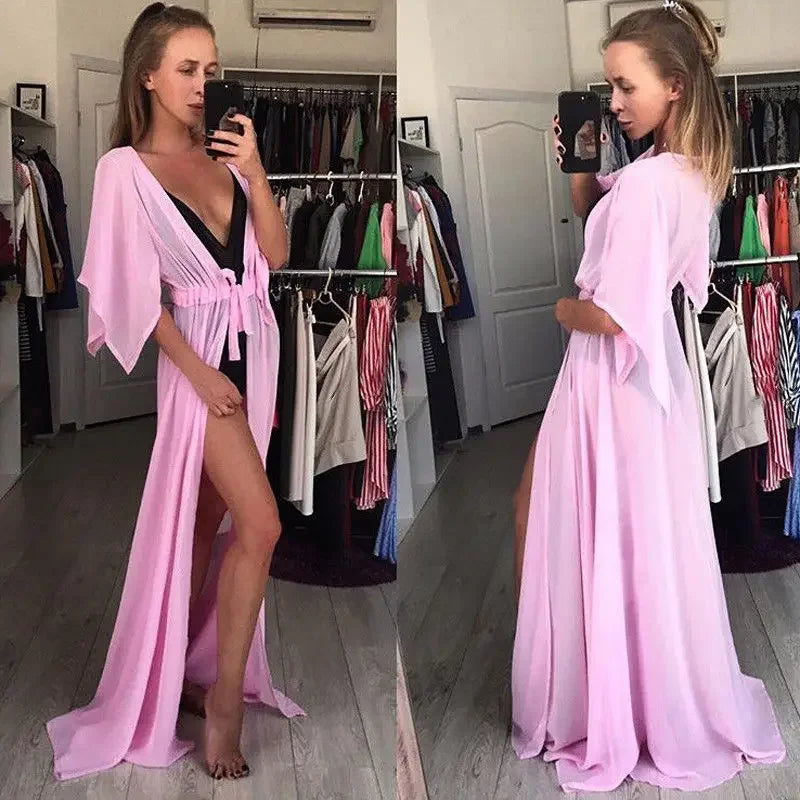 Mesh Bikini Cover-Up Cardigan