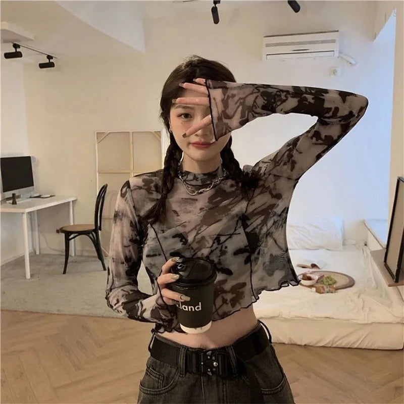 Tie-Dye Cropped Gauze Tee