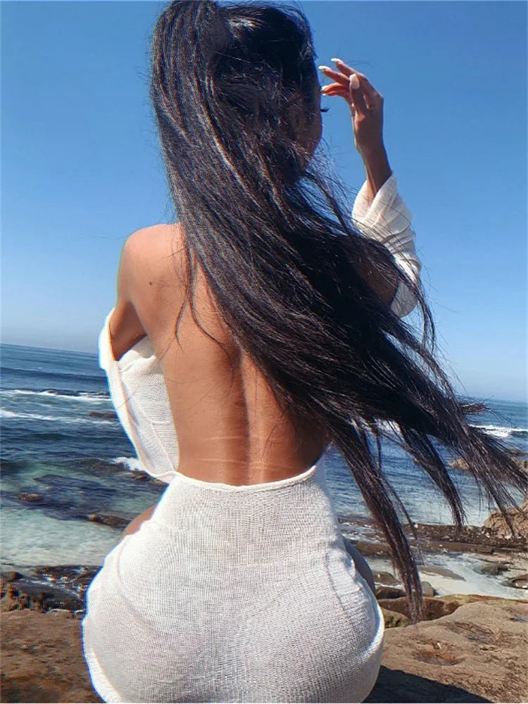 Knit Backless Bikini Cover-Up