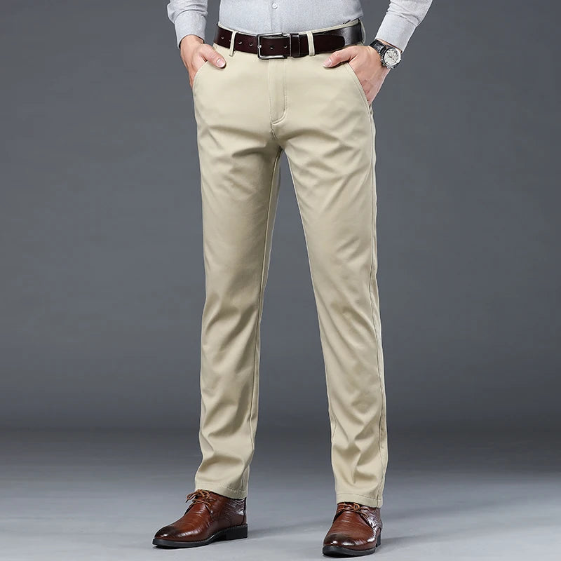 Summer Slim Fit Cotton Suit Pants
