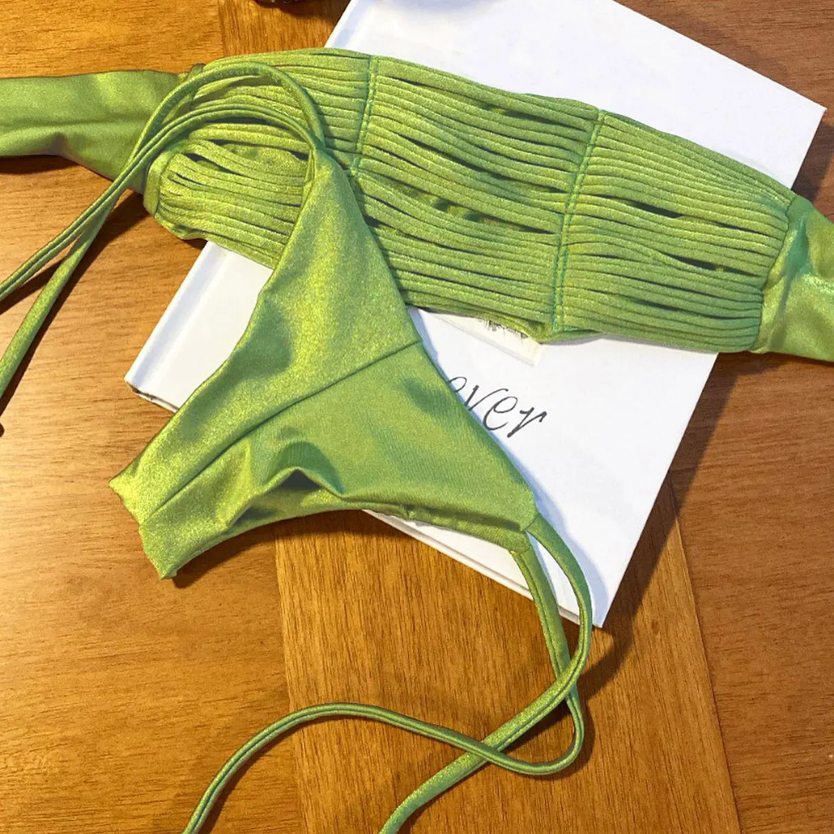 Crochet V-Neck Bikini Set