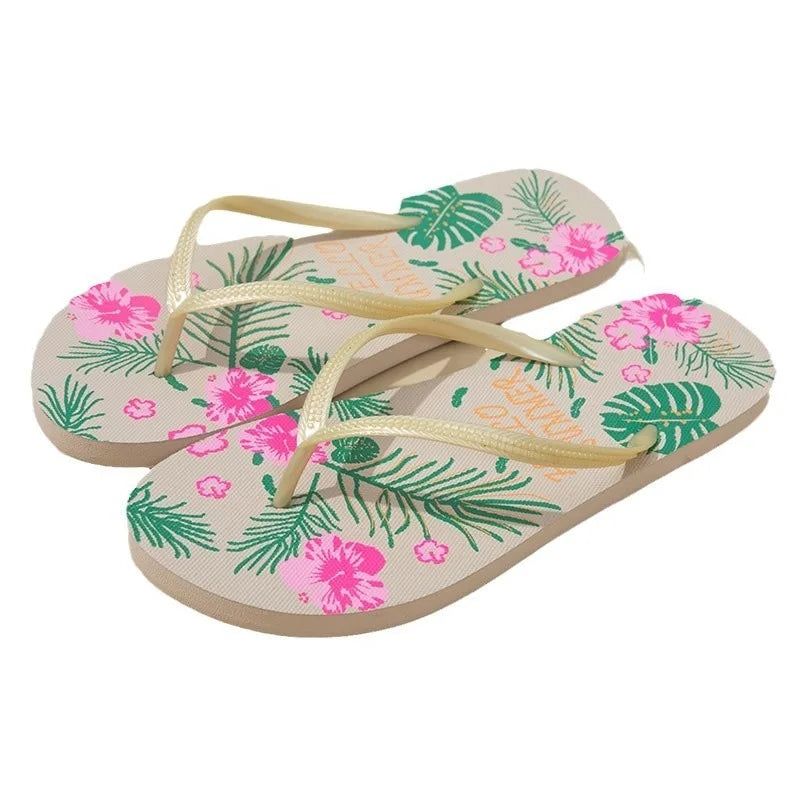Tropical Leaves Women Flip-Flops