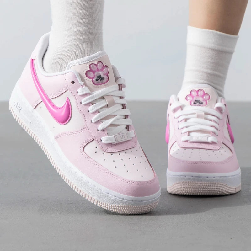 Nike Air Force Pink Cat Claws AF1 Women's Retro Sneakers