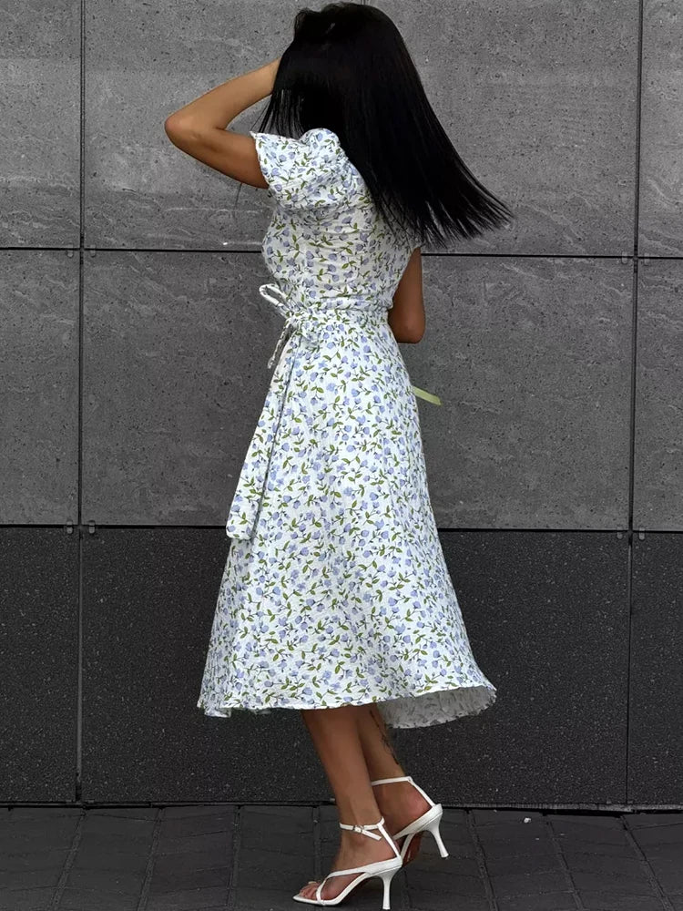 Cotton Floral Midi Dress