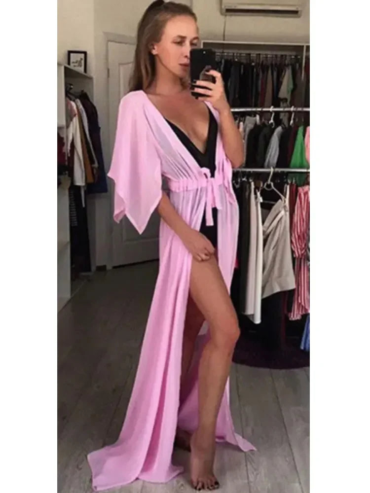 Mesh Bikini Cover-Up Cardigan