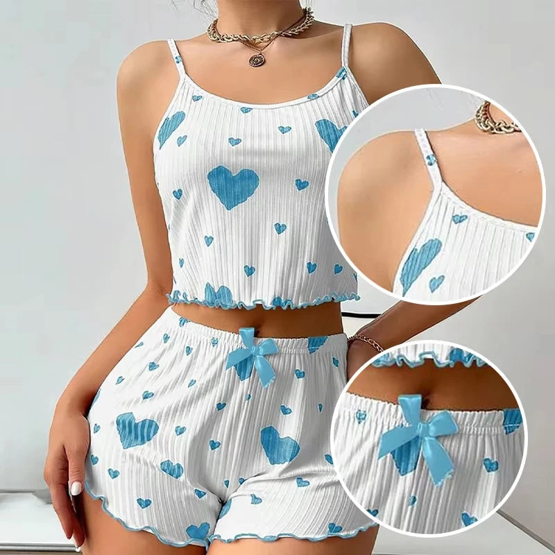 Love Print Summer Pajama Set