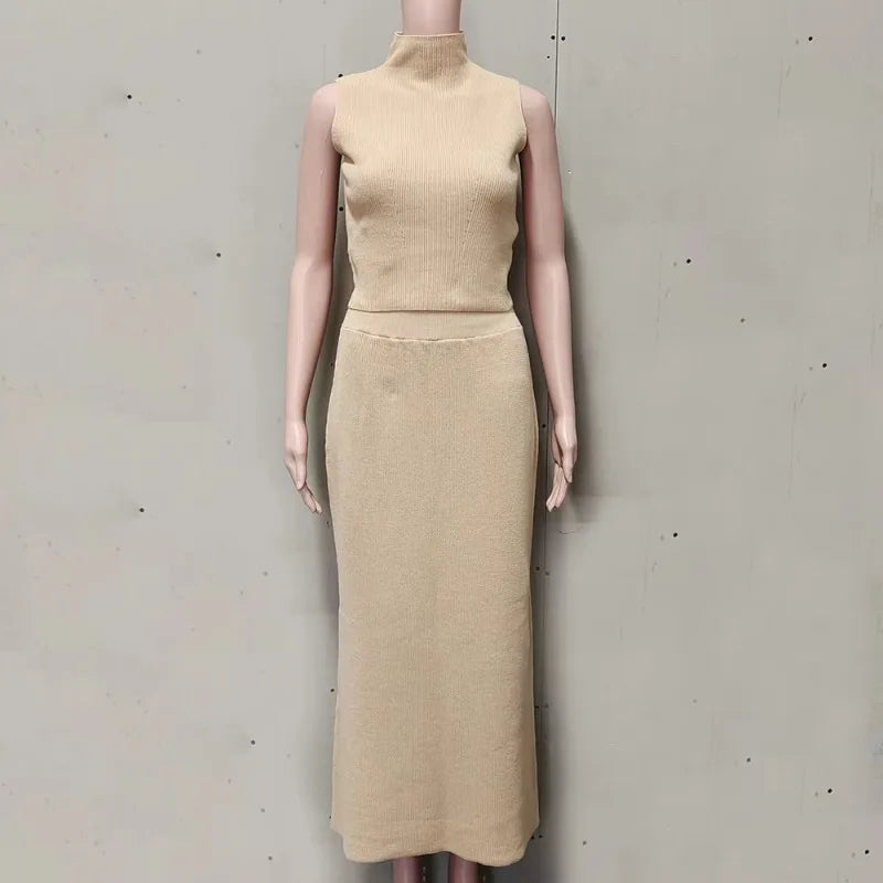 Elegant Knit Skirt Set
