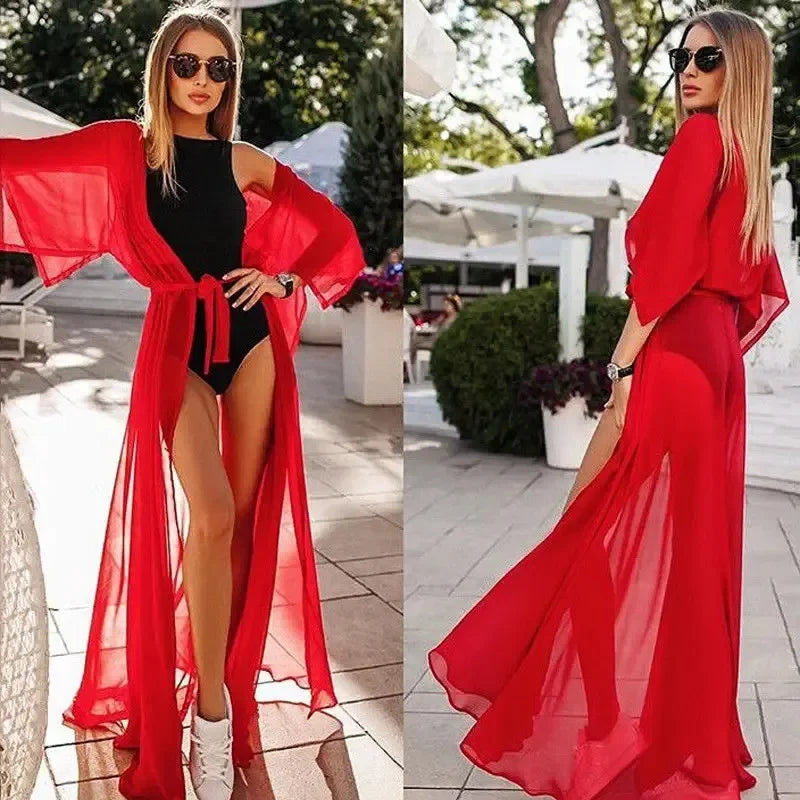 Mesh Bikini Cover-Up Cardigan