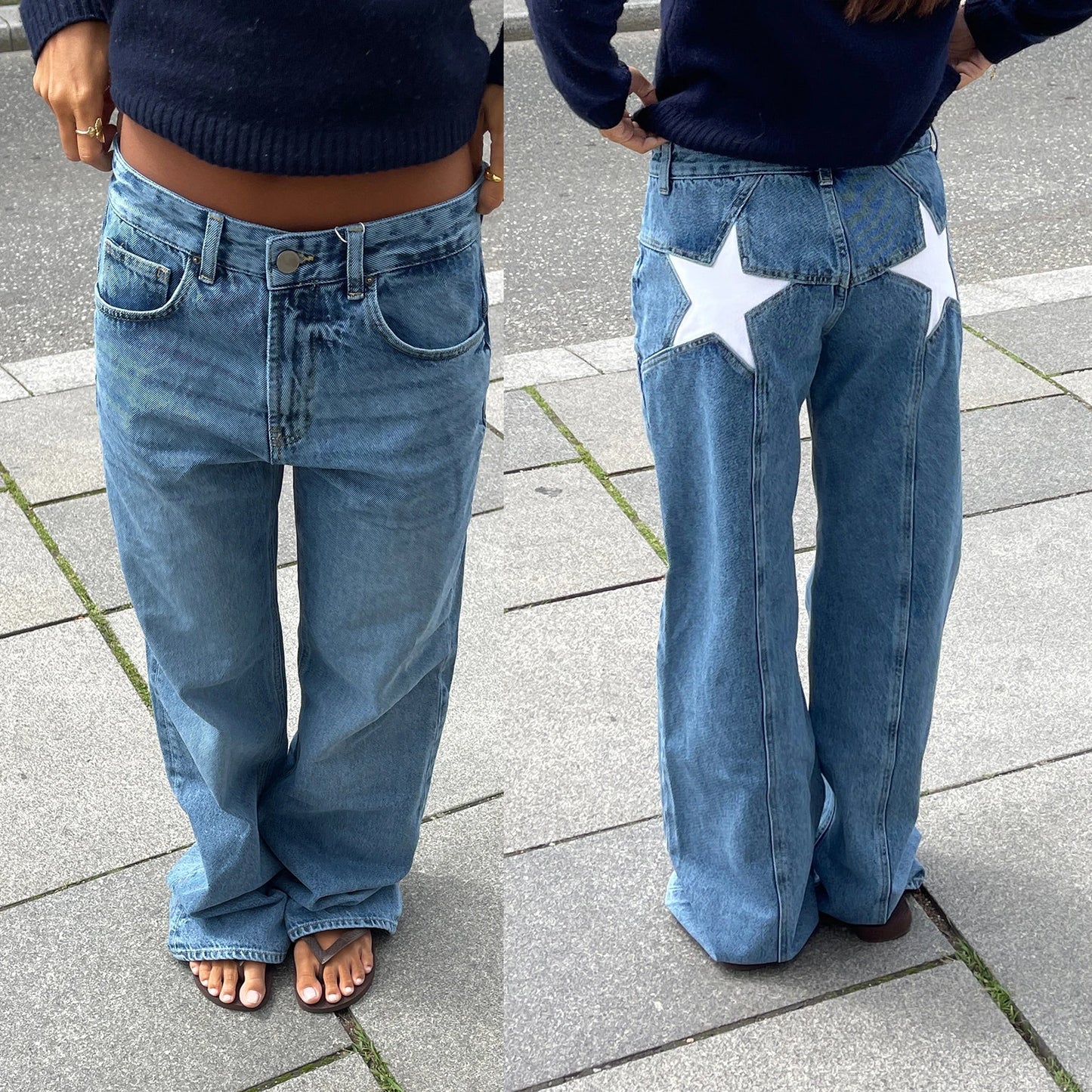 Y2K Star Print Jeans