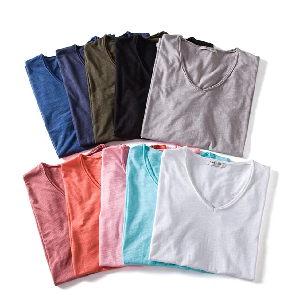100% Cotton V-Neck Tee