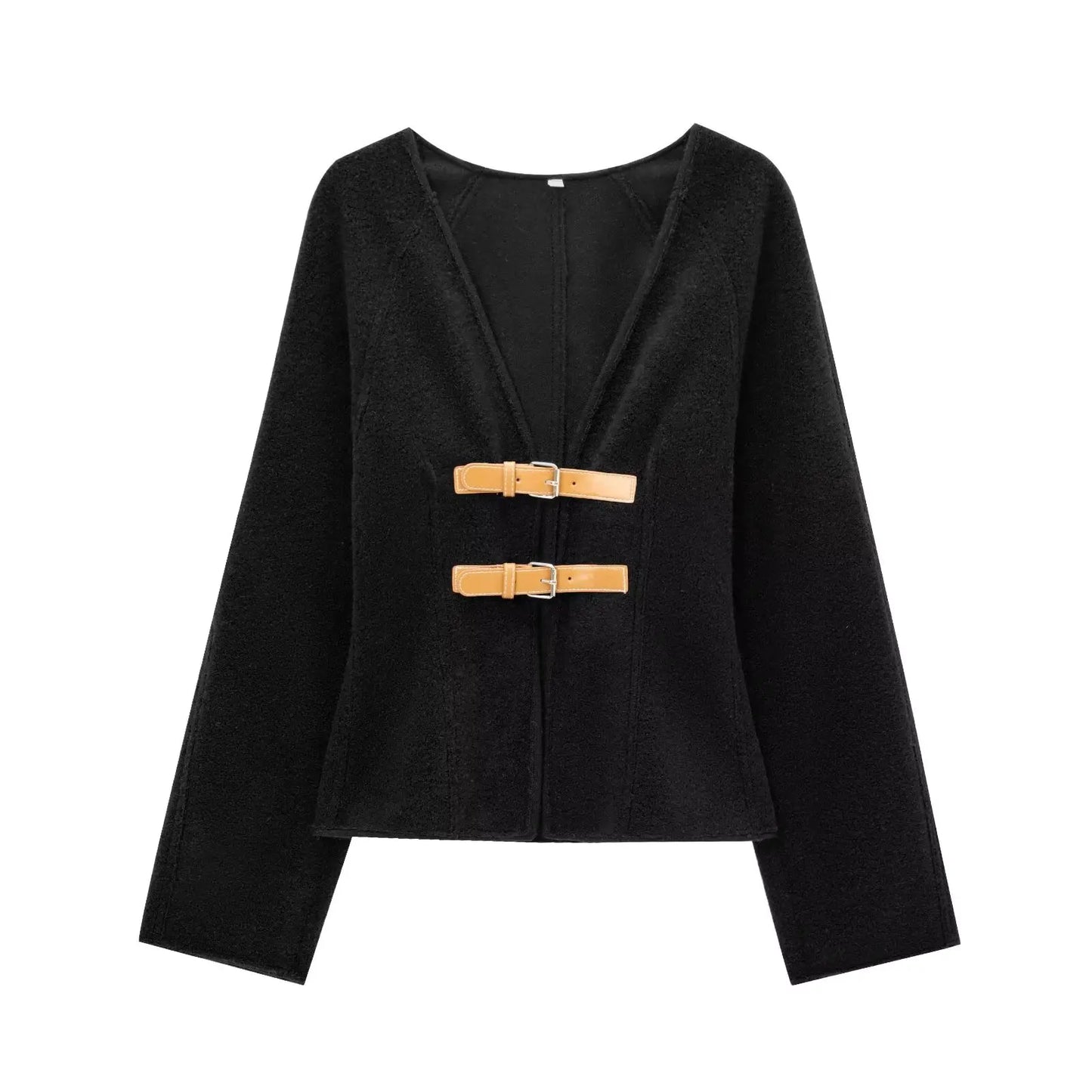 Retro Woollen Leather Coat