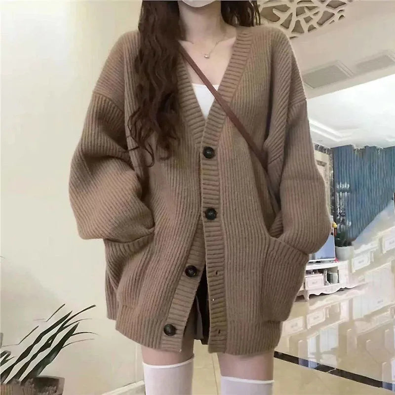 V-Neck Loose Knit Cardigan