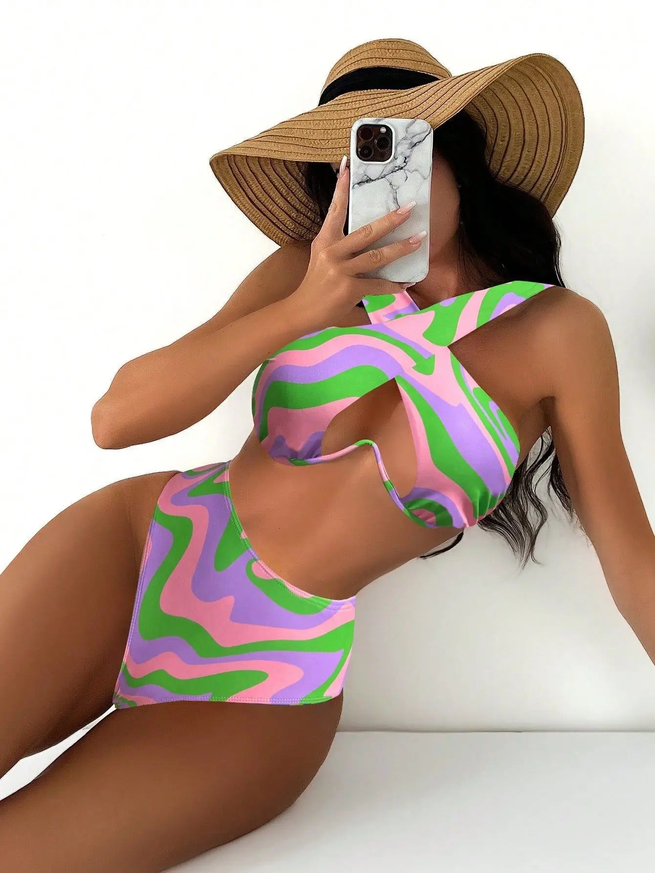 Printed High-Waist Bikini Set