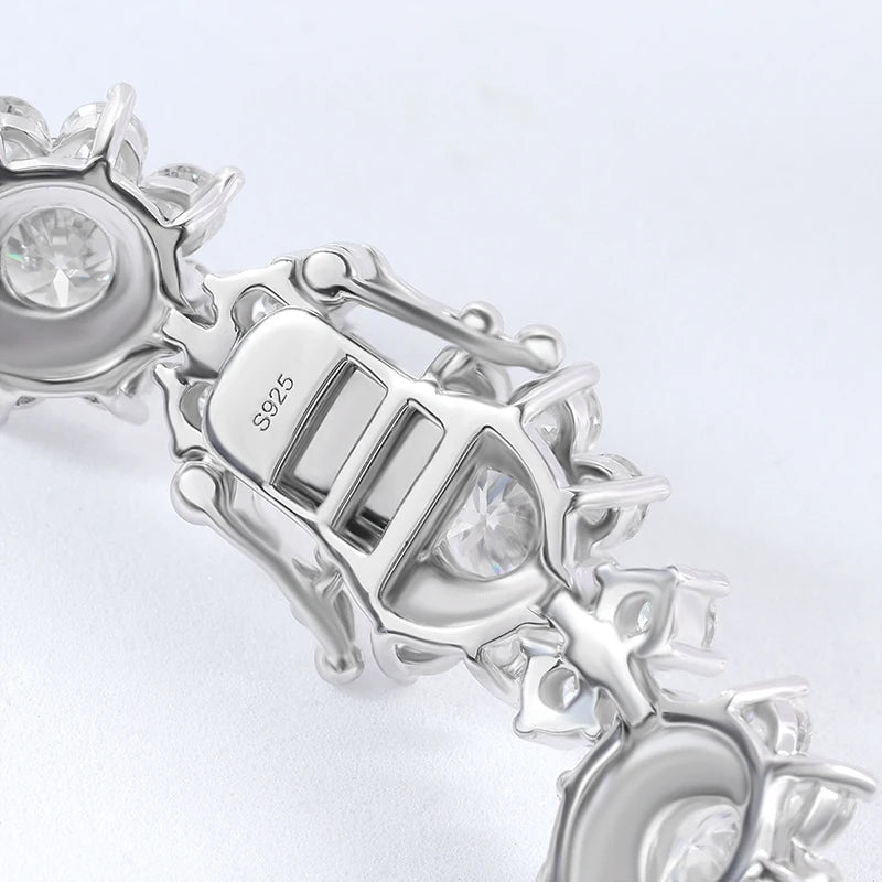 Sunflower Moissanite Silver Bangle
