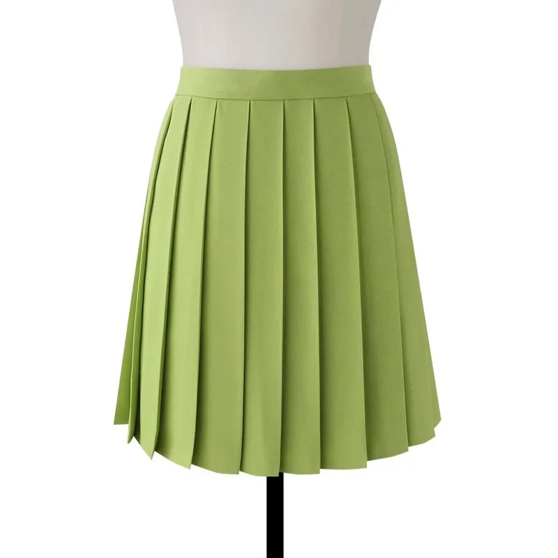 High Waist Pleated Midi Skirt