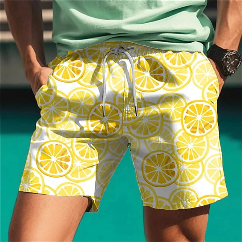 Lemon Floral Men’s Swim Shorts
