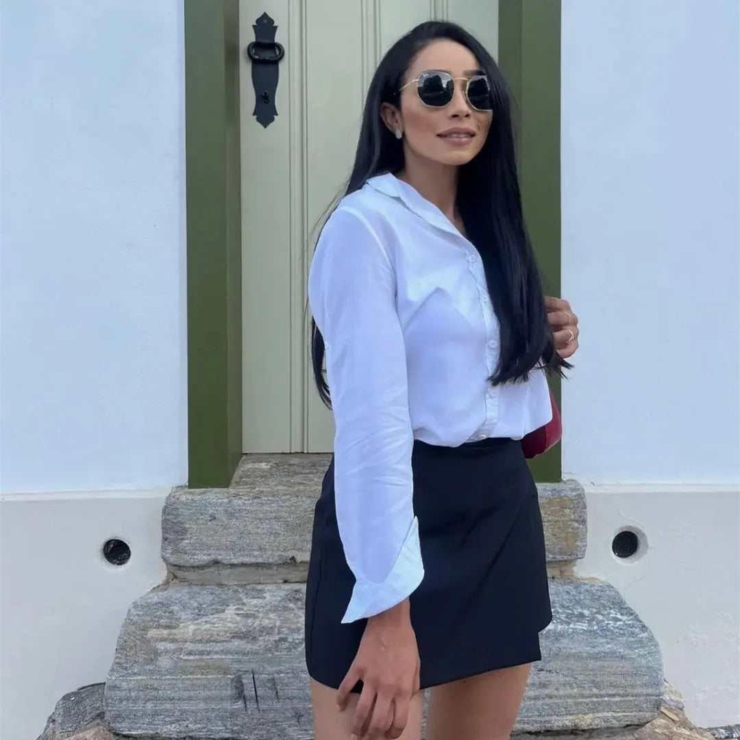 Asymmetric High Waist Skort