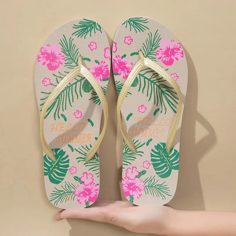 Tropical Leaves Women Flip-Flops